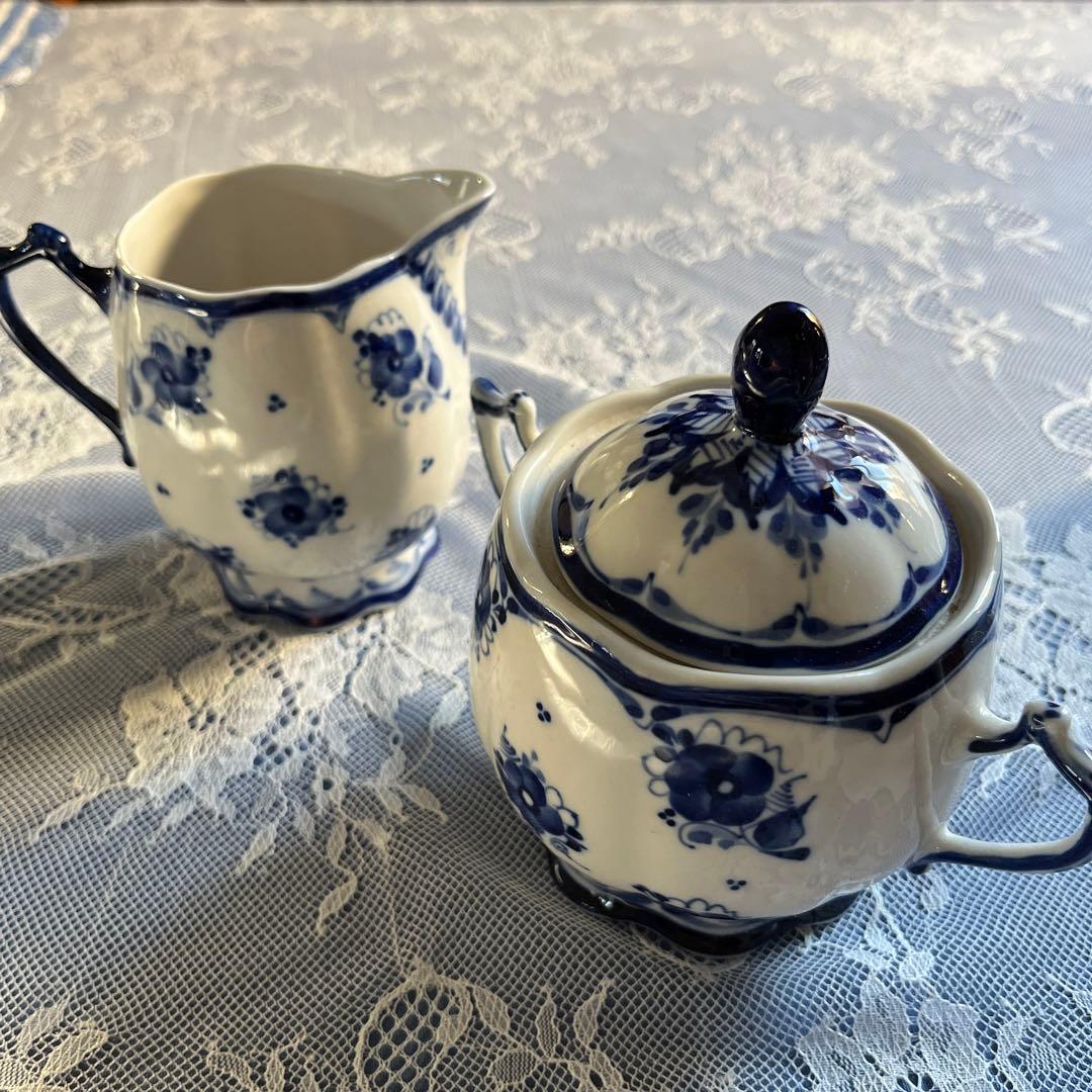 ロシアグジェリ焼き　ミルクポット&シュガーポット