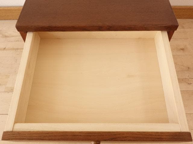 北海道手作り家具　ナラ（楢）材　 Ａ４小引出４Ｆ　勇峰工芸（新）