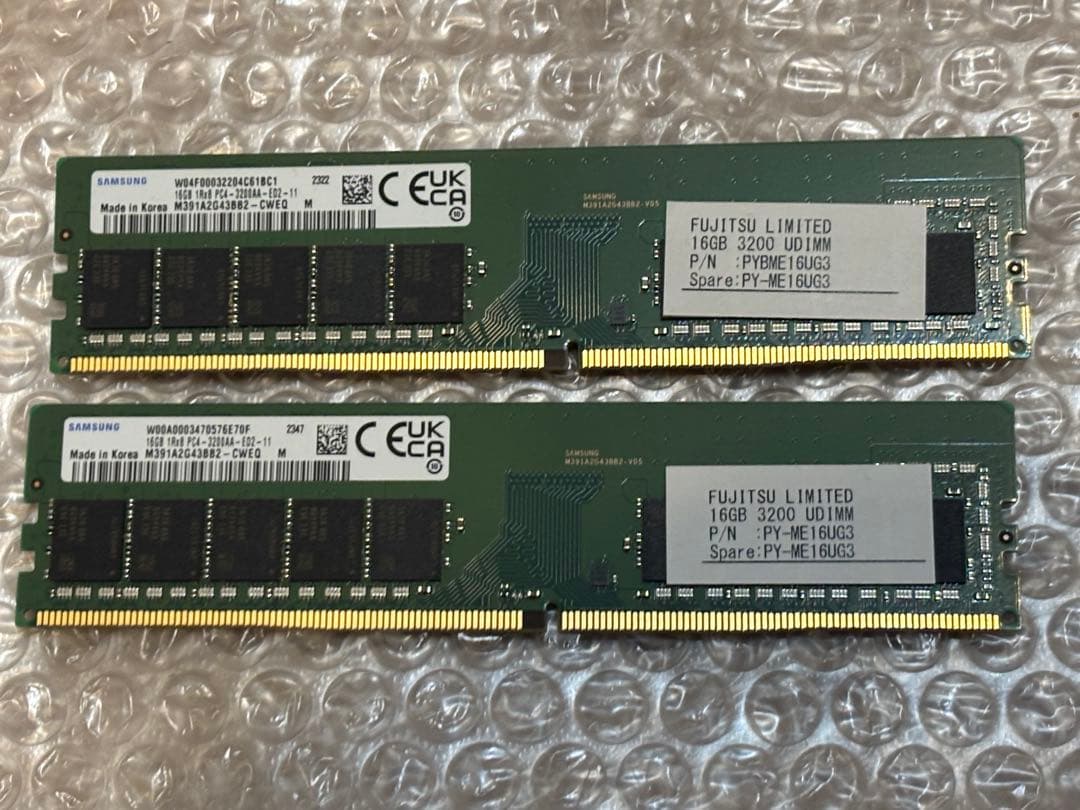 SAMSUNG 16GB PC4 3200 ED 2枚　計32GB DDR4