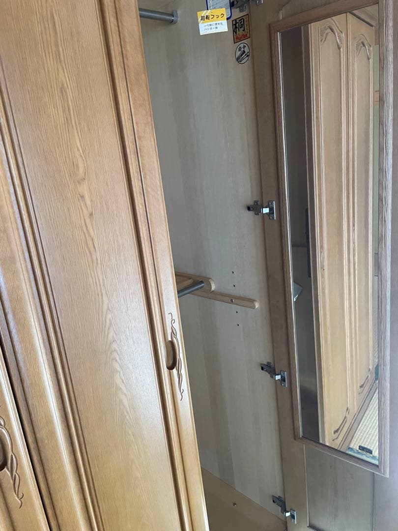 婚礼　和ダンス　桐木目調 3扉衣類収納