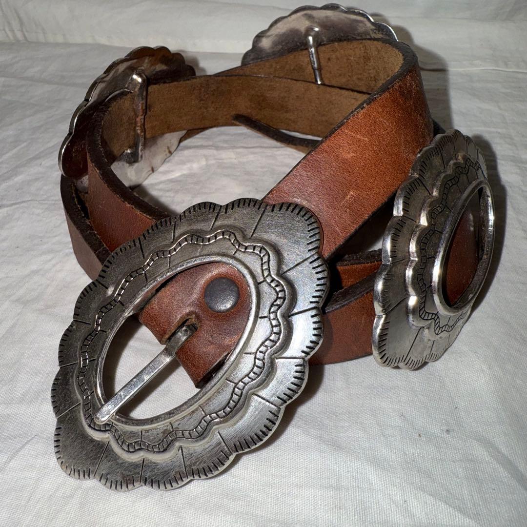 70s インディアンベルト レザー 本革 ヴィンテージ ナバホ アメカジ