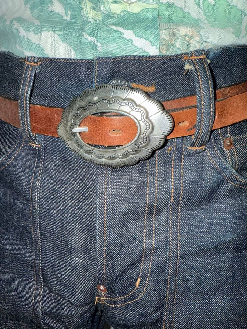 70s インディアンベルト レザー 本革 ヴィンテージ ナバホ アメカジ