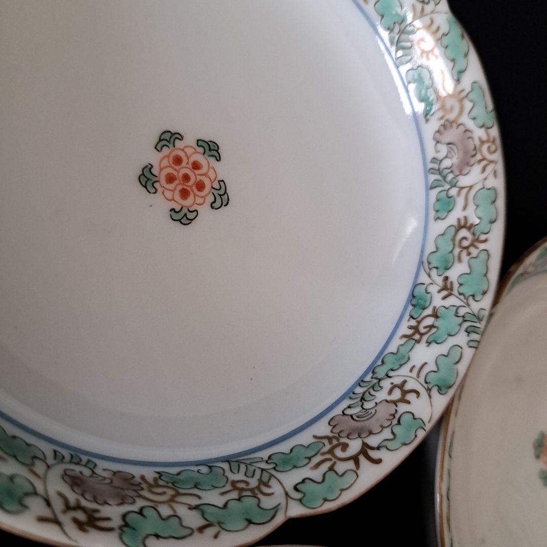 「モダンな花唐草の伊万里！」明治伊万里皿 (直径12cm)4客セット 骨董アンテ