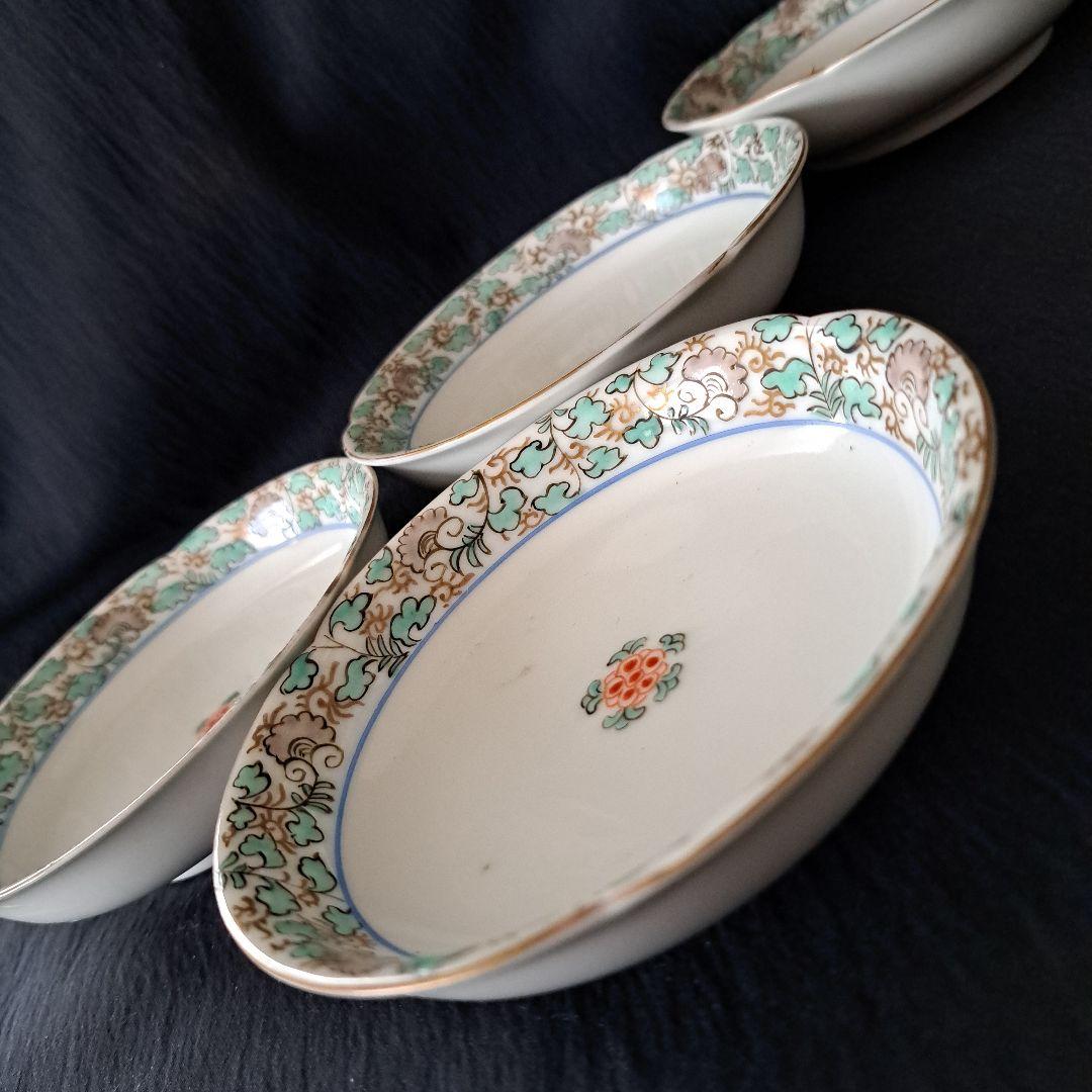 「モダンな花唐草の伊万里！」明治伊万里皿 (直径12cm)4客セット 骨董アンテ