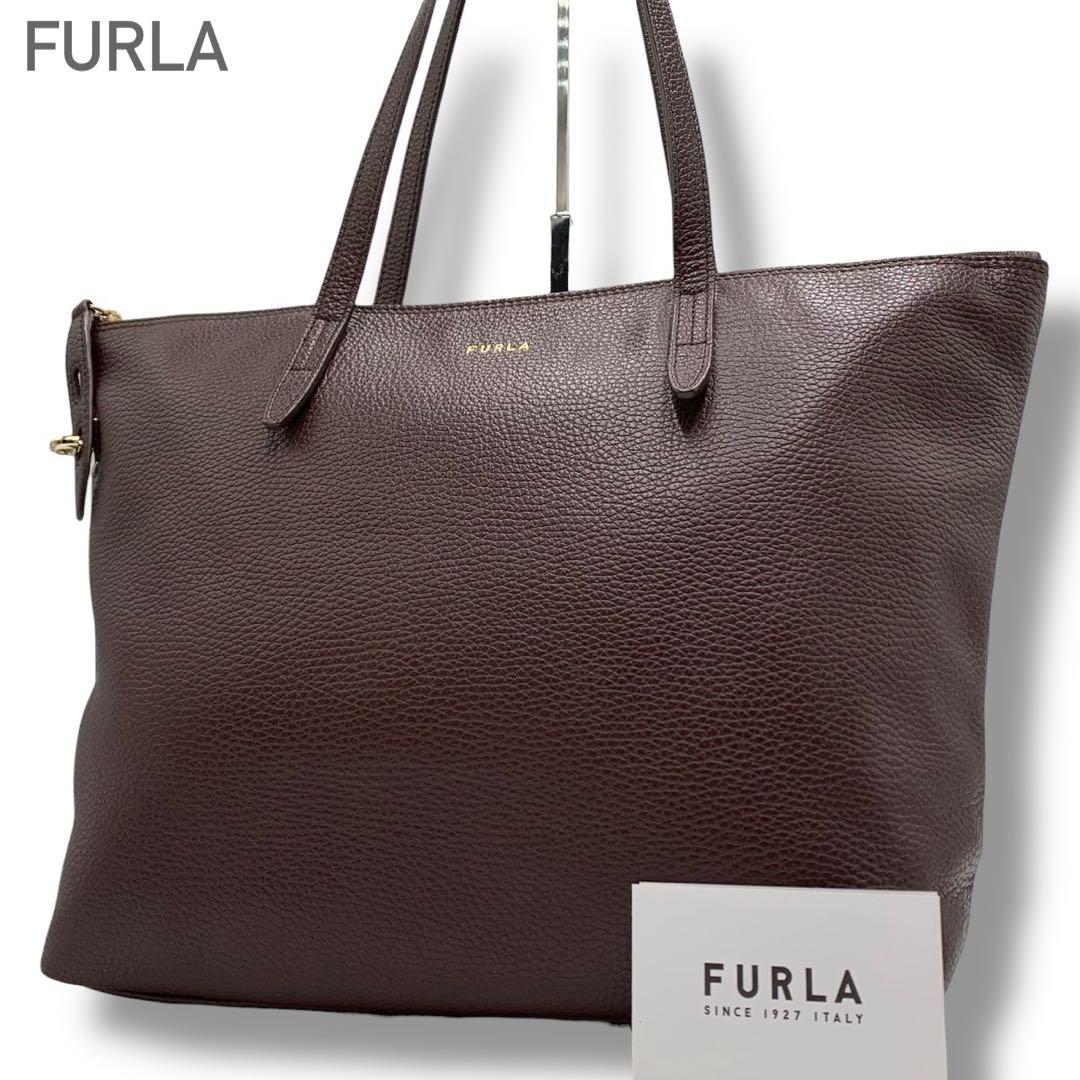 現行・美品✨フルラ トートバッグ ビジネスバッグ 肩掛け レザー ブラウン A4