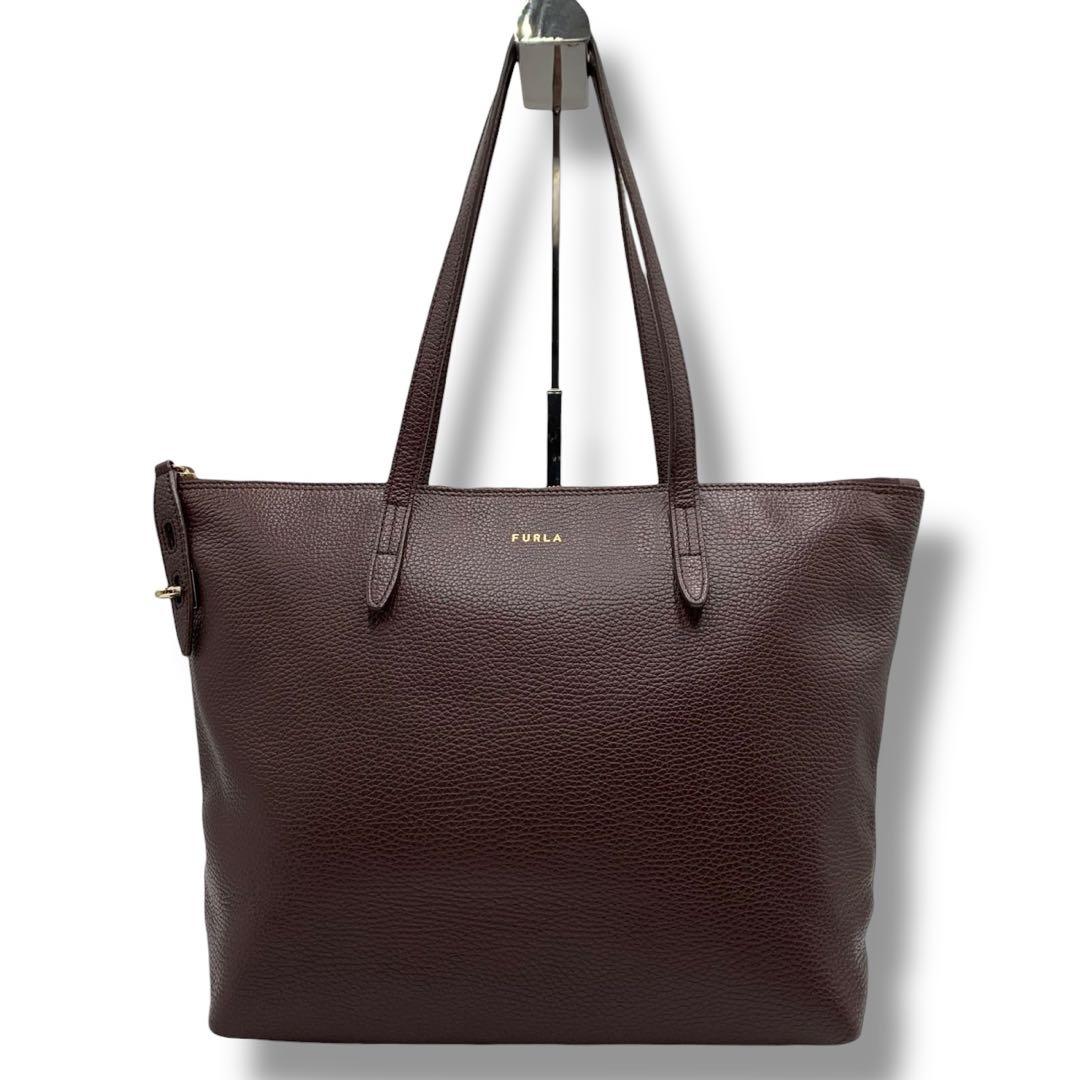 現行・美品✨フルラ トートバッグ ビジネスバッグ 肩掛け レザー ブラウン A4