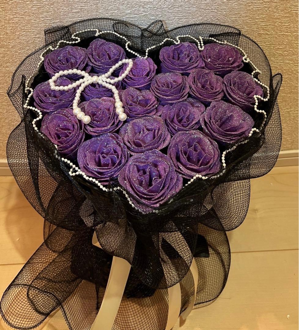 ハート形花束ソープフラワーロズ