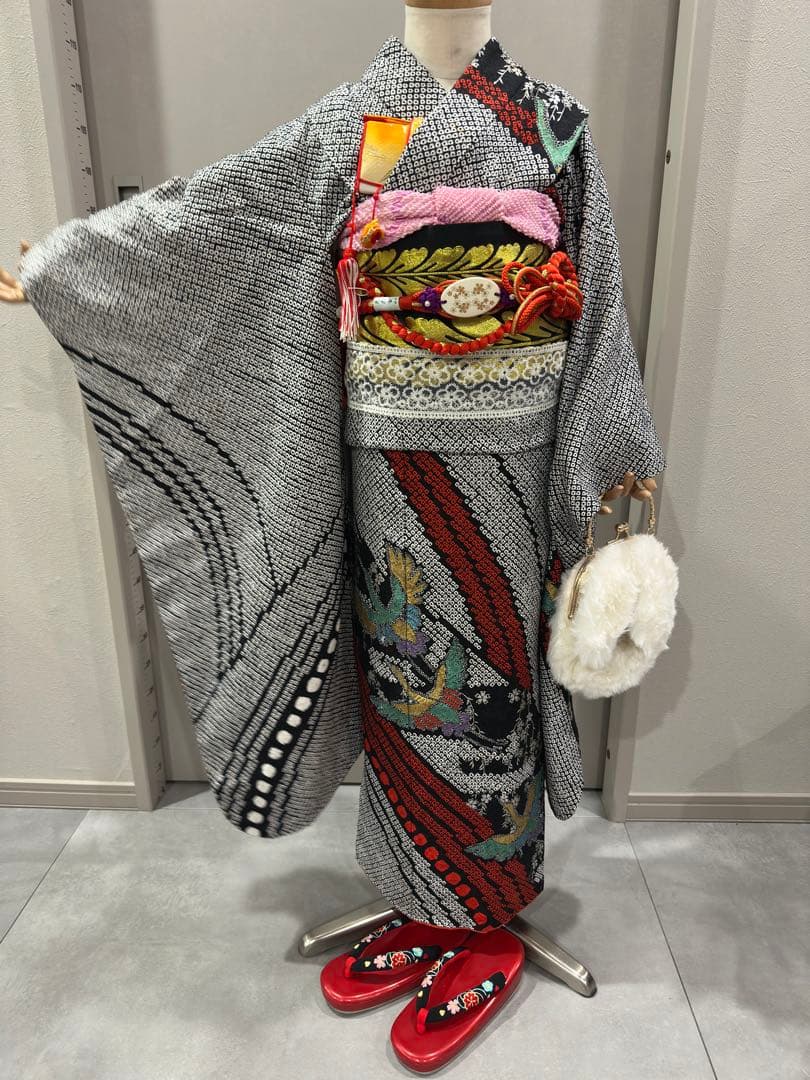 高級総絞り　正絹　七五三　着物　フルセット