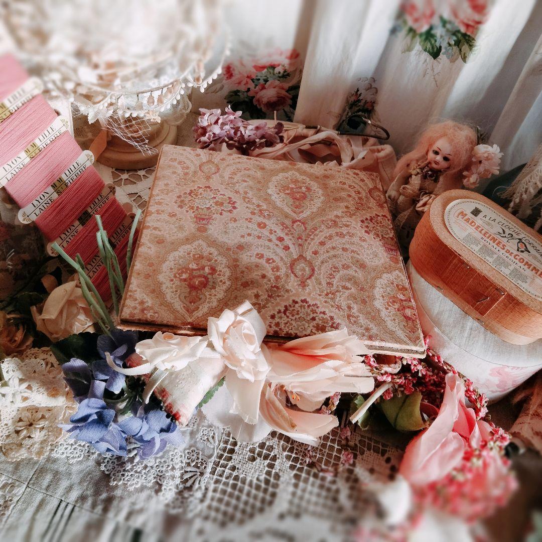 フランス アンティーク★カルトナージュ 布箱 フレンチファブリック