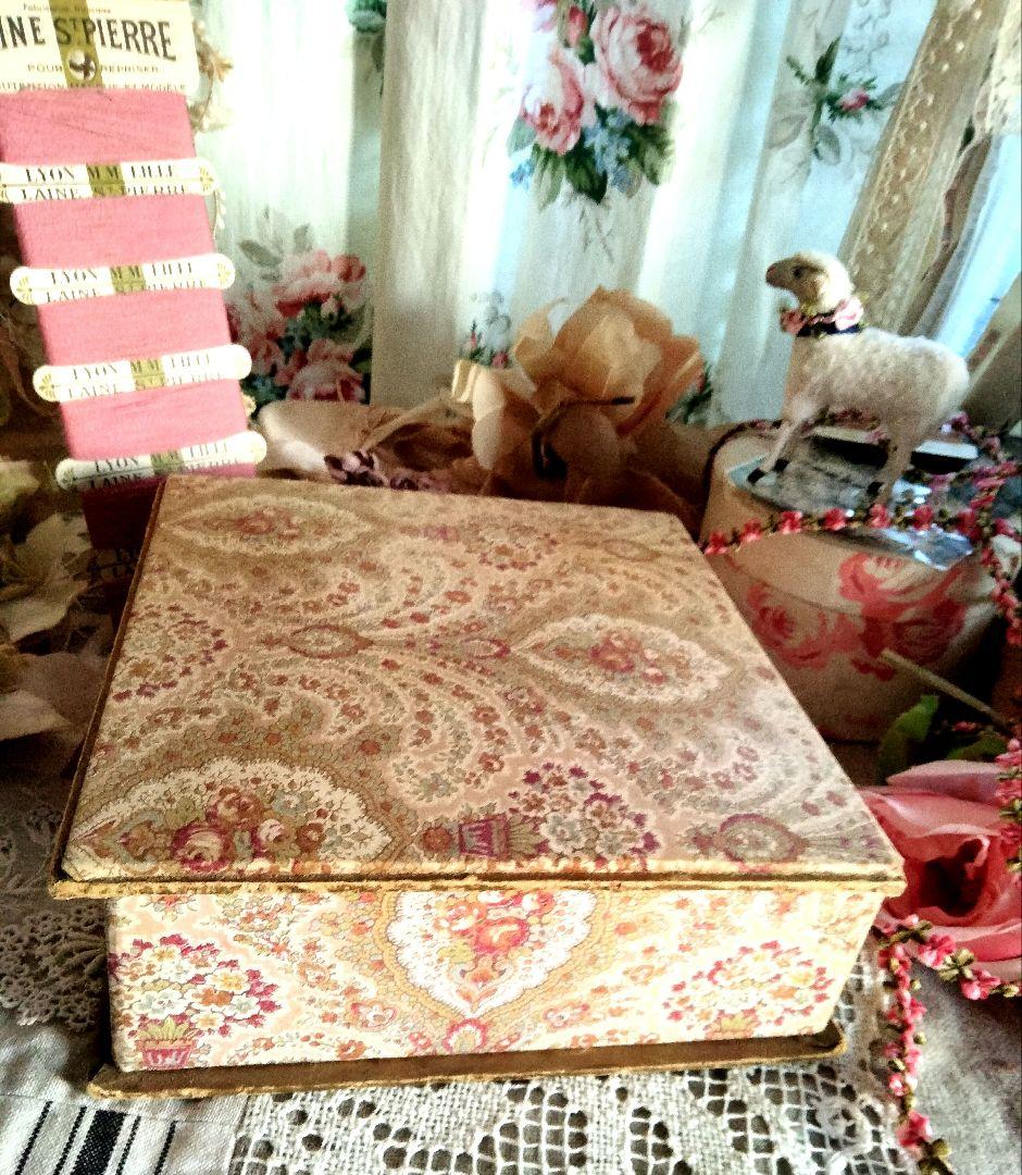 フランス アンティーク★カルトナージュ 布箱 フレンチファブリック