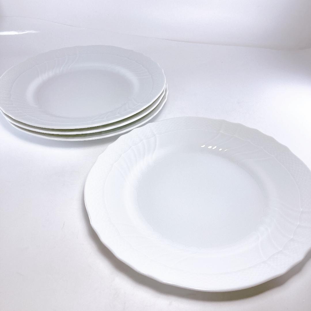 リチャードジノリ ベッキオホワイト プレート(26.5㎝) 4枚セット　☆