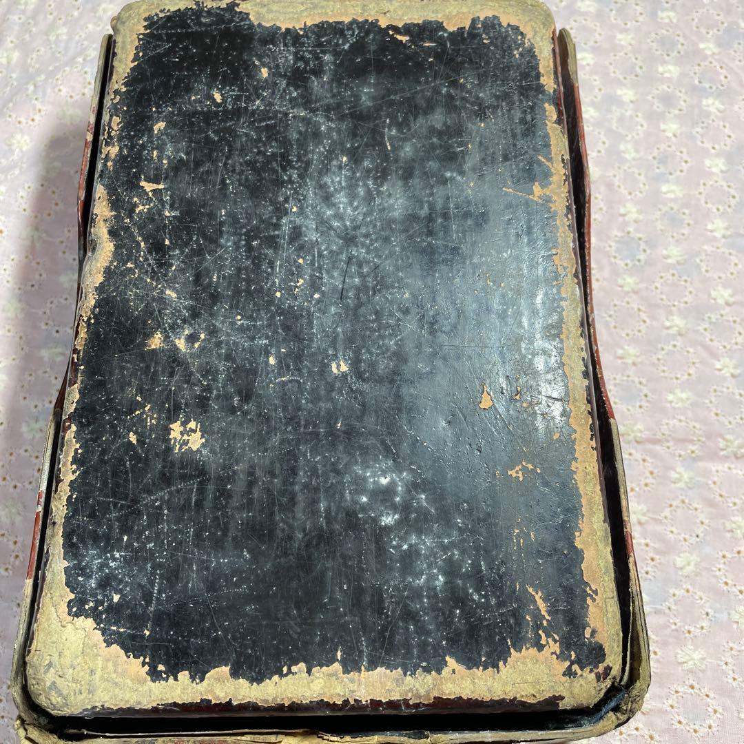 昭和レトロ　靴磨き箱　中身入り。