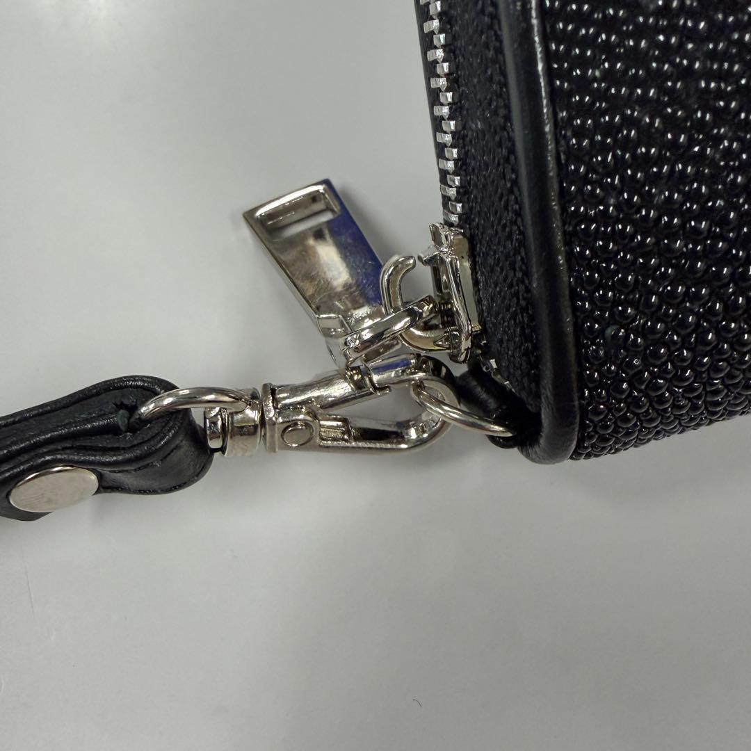 スティングレイ 長財布 ブラック ラウンドファスナー ストラップ対応 天眼