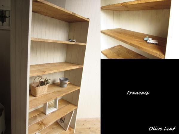 サイズ、デザインオーダー可！幅広6段カップボードW82●シャビーホワイト受注製作