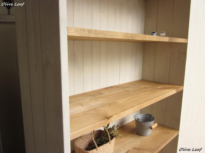 サイズ、デザインオーダー可！幅広6段カップボードW82●シャビーホワイト受注製作