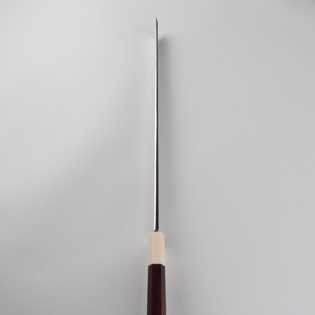 梵静刃物マグロ包丁 刃渡二尺 鏡面仕上げ 刺身包丁 反りスネークウッド柄 鞘付き