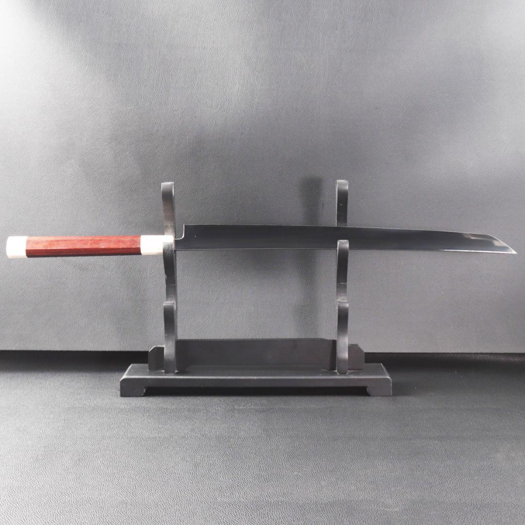 梵静刃物マグロ包丁 刃渡二尺 鏡面仕上げ 刺身包丁 反りスネークウッド柄 鞘付き