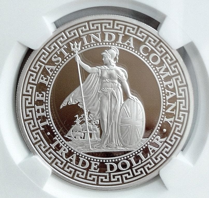 2018 イギリス トレードダラー 英国貿易ドル 1オンス銀貨 PF69UC