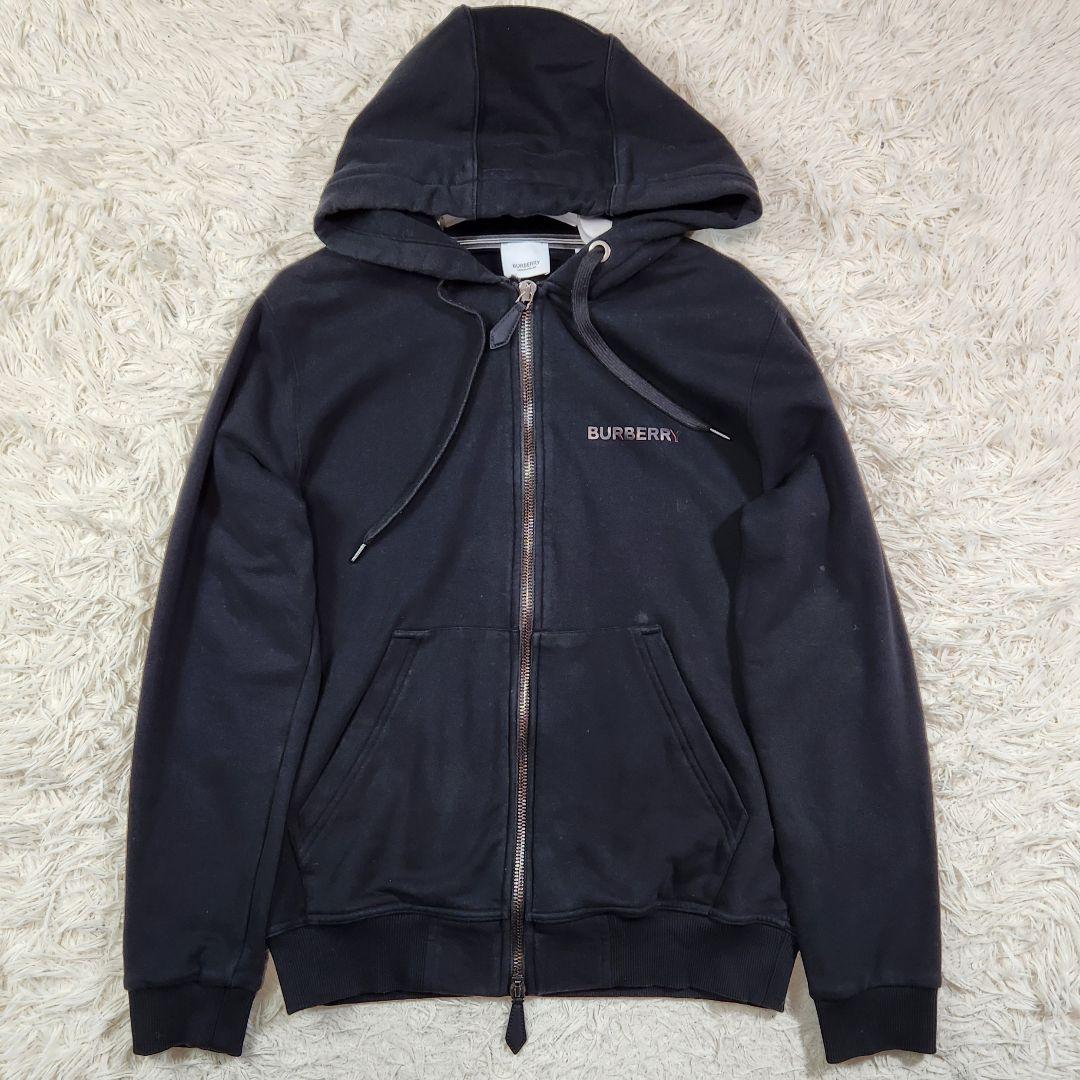 現行　BURBERRY　バーバリー　ロゴ　パーカー　ダブルジップ　コットン