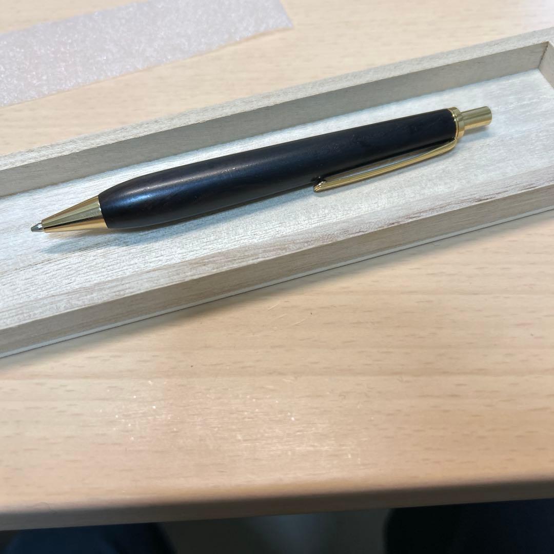 木軸シャープペン アフリカンブラックウッド 工房金木犀 木箱付き