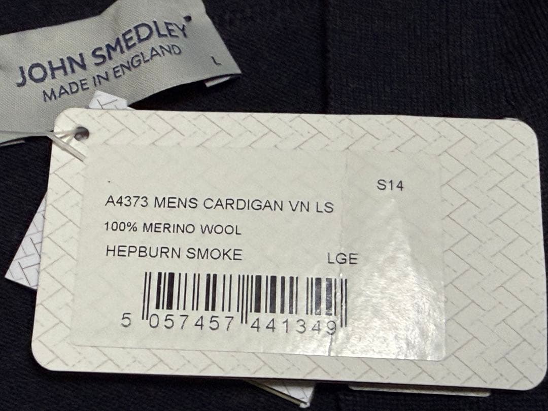 ◆新品　未使用◆ ジョンスメドレー ウール 24ゲージ カーディガン　ネイビー
