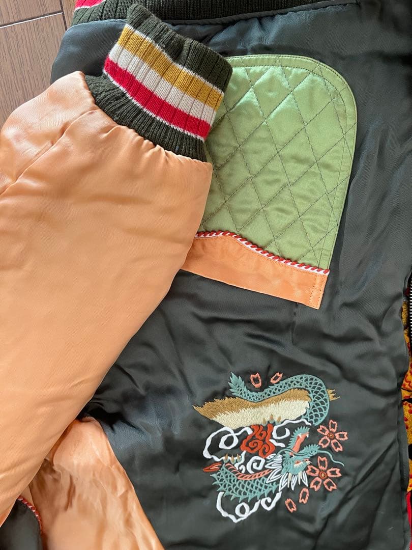 スカジャン 刺繍ドラゴンと鷲