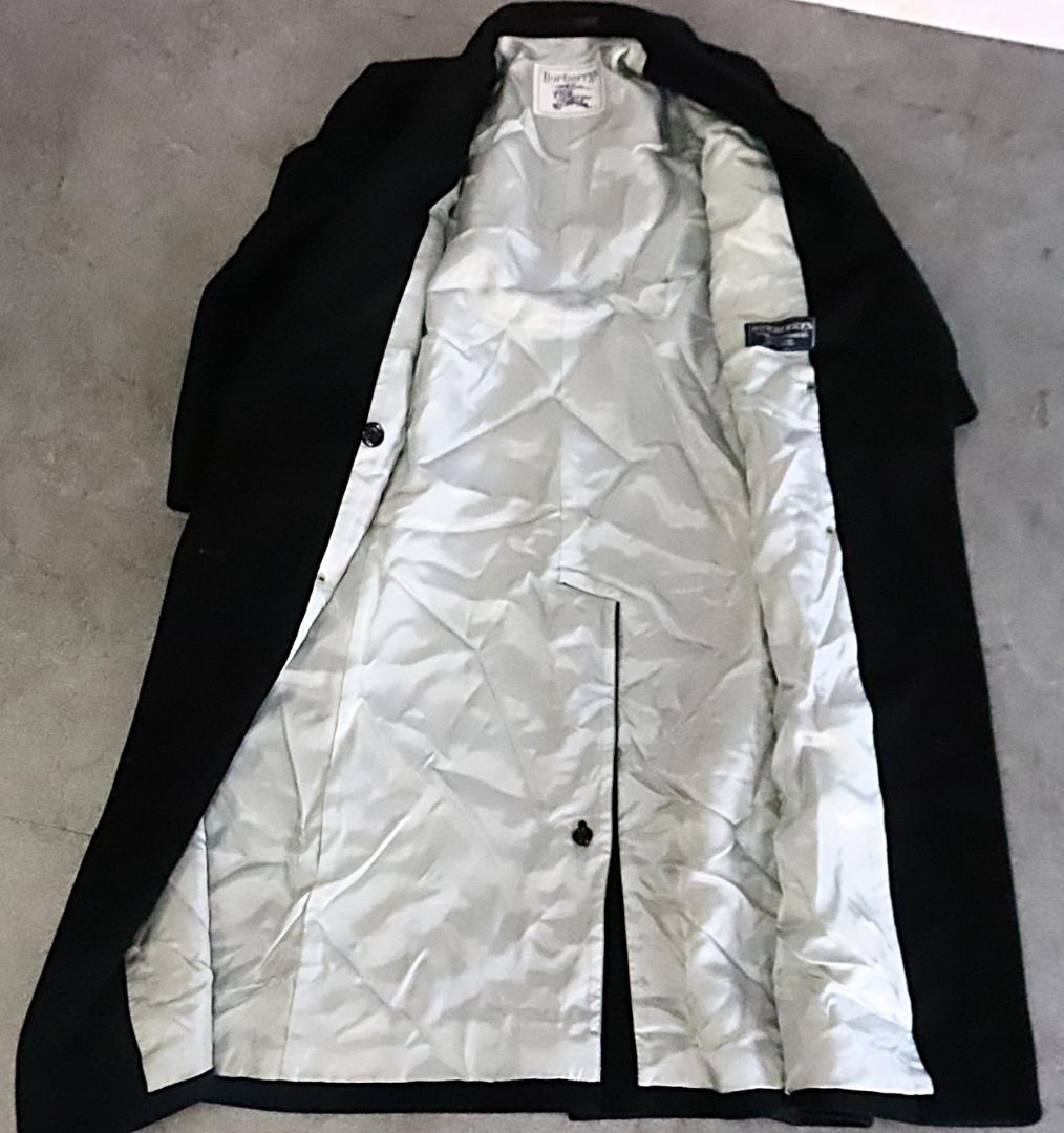 ★バーバリー チェスターコート ウール カシミヤ混 ブラック ダブルコート