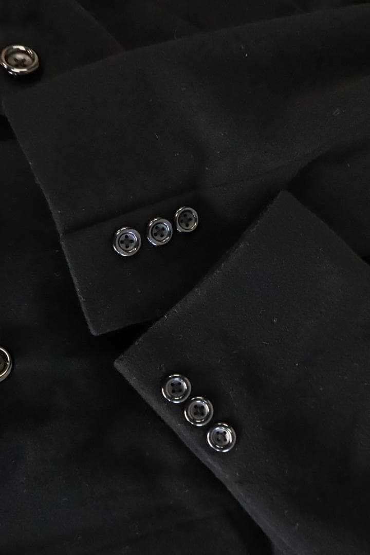 ★バーバリー チェスターコート ウール カシミヤ混 ブラック ダブルコート