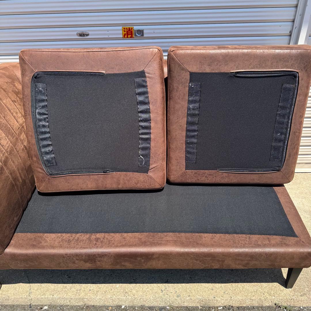 CRASHGATE GRESS SOFA ブラウン 二人掛け 片側アーム付き