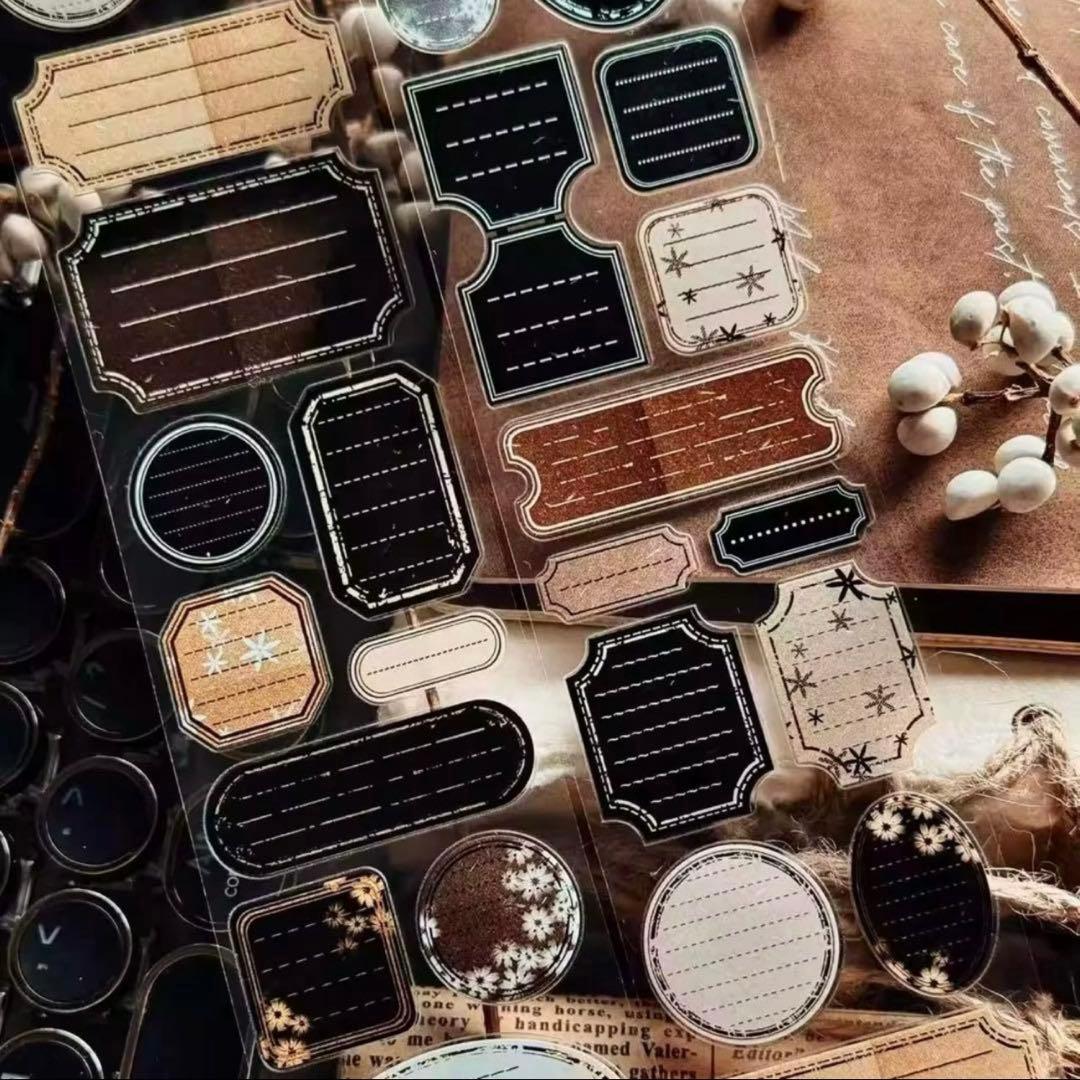 PET 留白便签 5cm×5m ダイカット加工　海外マステ　ラベル　付箋