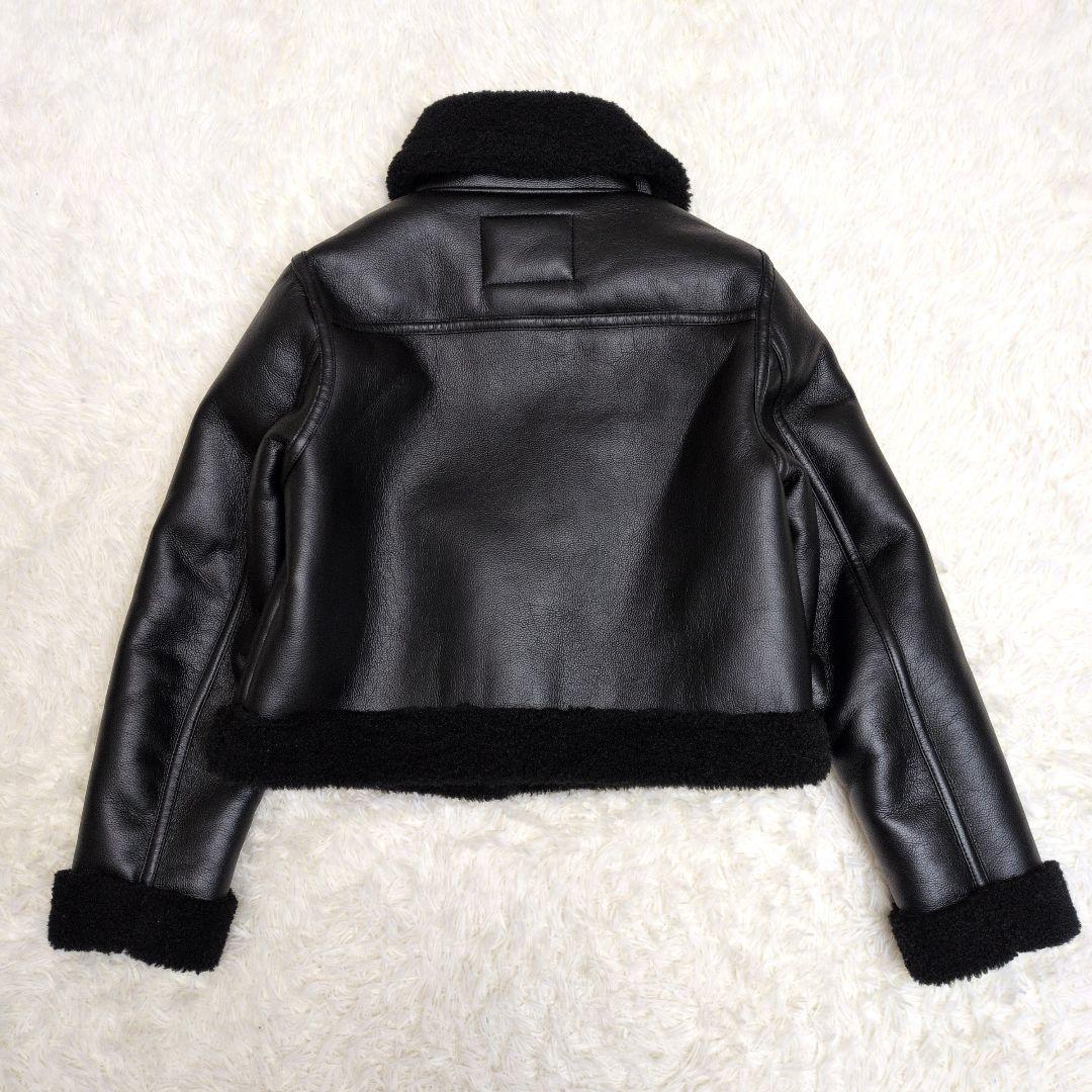 ザラ ZARA レディース フェイクムートン ダブルライダースジャケット　肉 厚