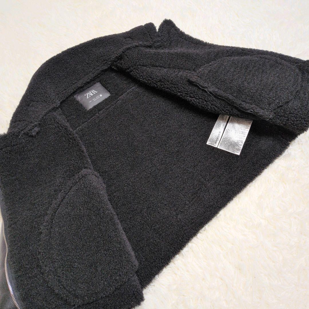 ザラ ZARA レディース フェイクムートン ダブルライダースジャケット　肉 厚