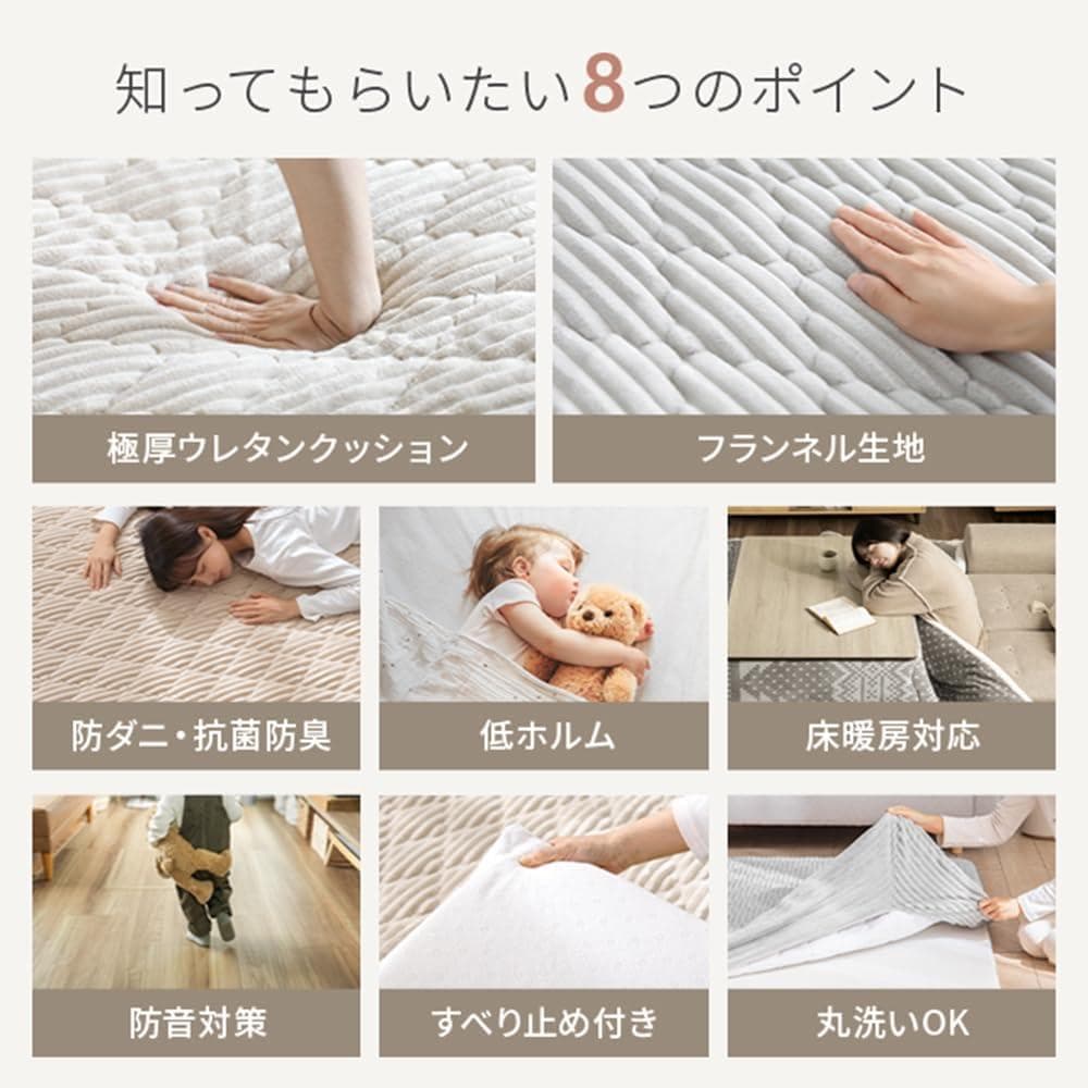 新品未開封 モダンデコ 185×185 超極厚ラグ5cm 高反発 フランネル