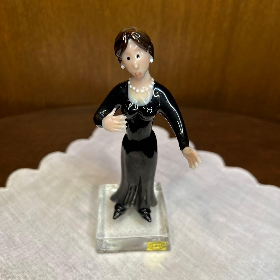 稀少　ビンテージＬ&M チェコ ボヘミアンガラス　歌姫/歌手