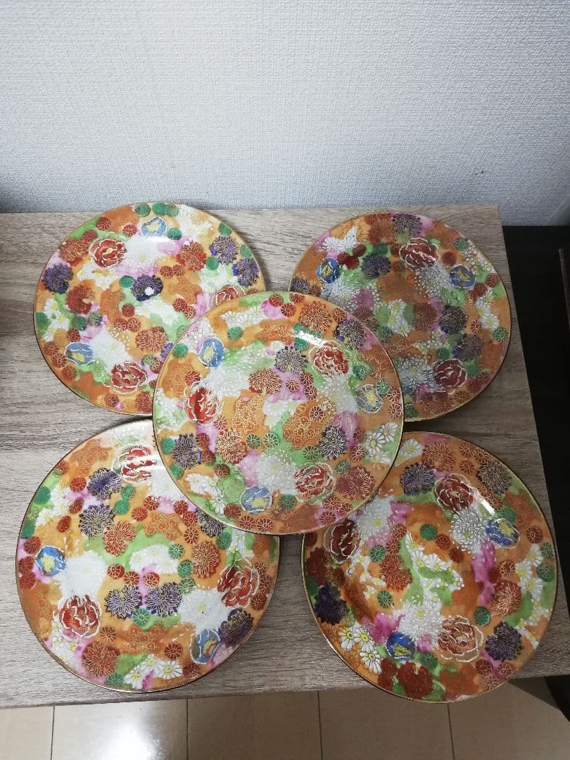 九谷焼　花詰　皿　五枚セット　 盛り皿　　飾り皿
