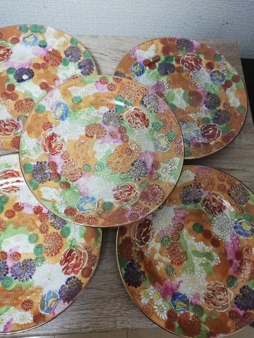 九谷焼　花詰　皿　五枚セット　 盛り皿　　飾り皿