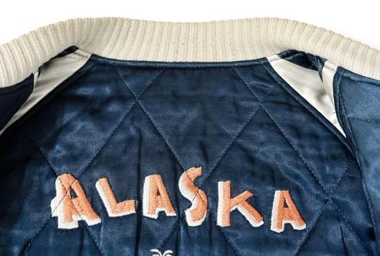 み*む様 ザフラットヘッド リバーシブル スカジャン 別珍 XLサイズ ネイビー