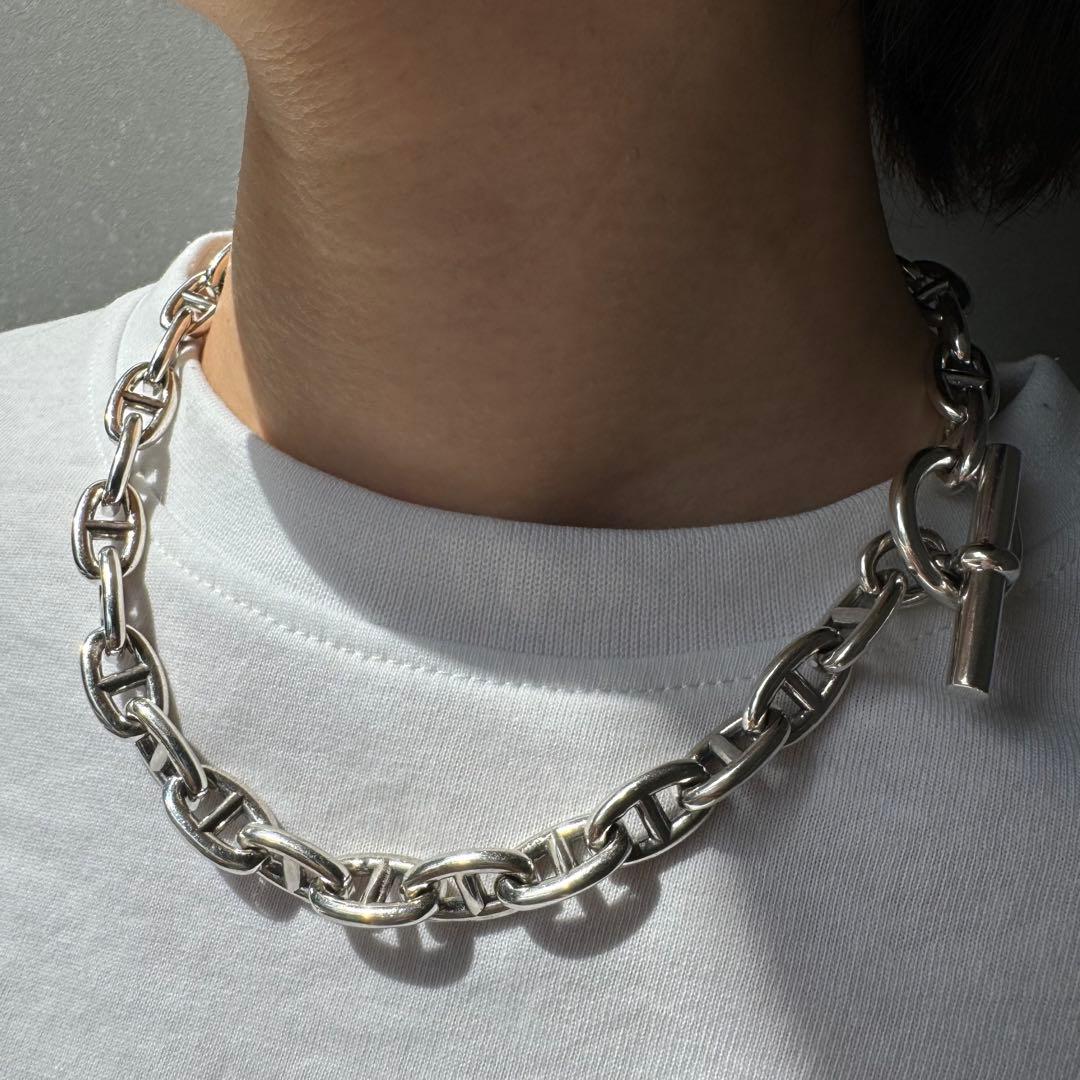 限定入 シルバー925 アンカーチェーン ネックレス シェーヌダンクル MM