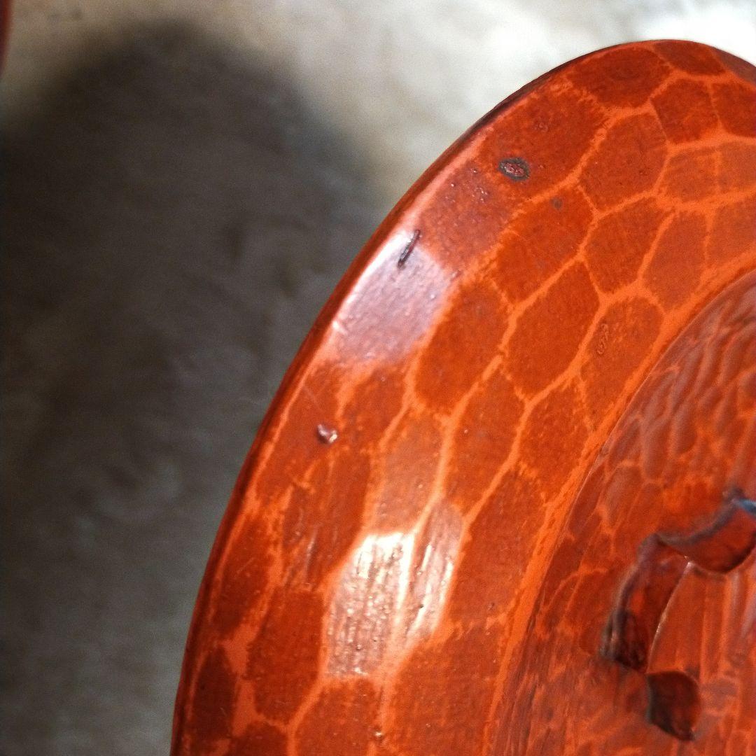 昭和レトロ　ヴィンテージ　木製　鎌倉彫　無垢材　お盆付きおひつ