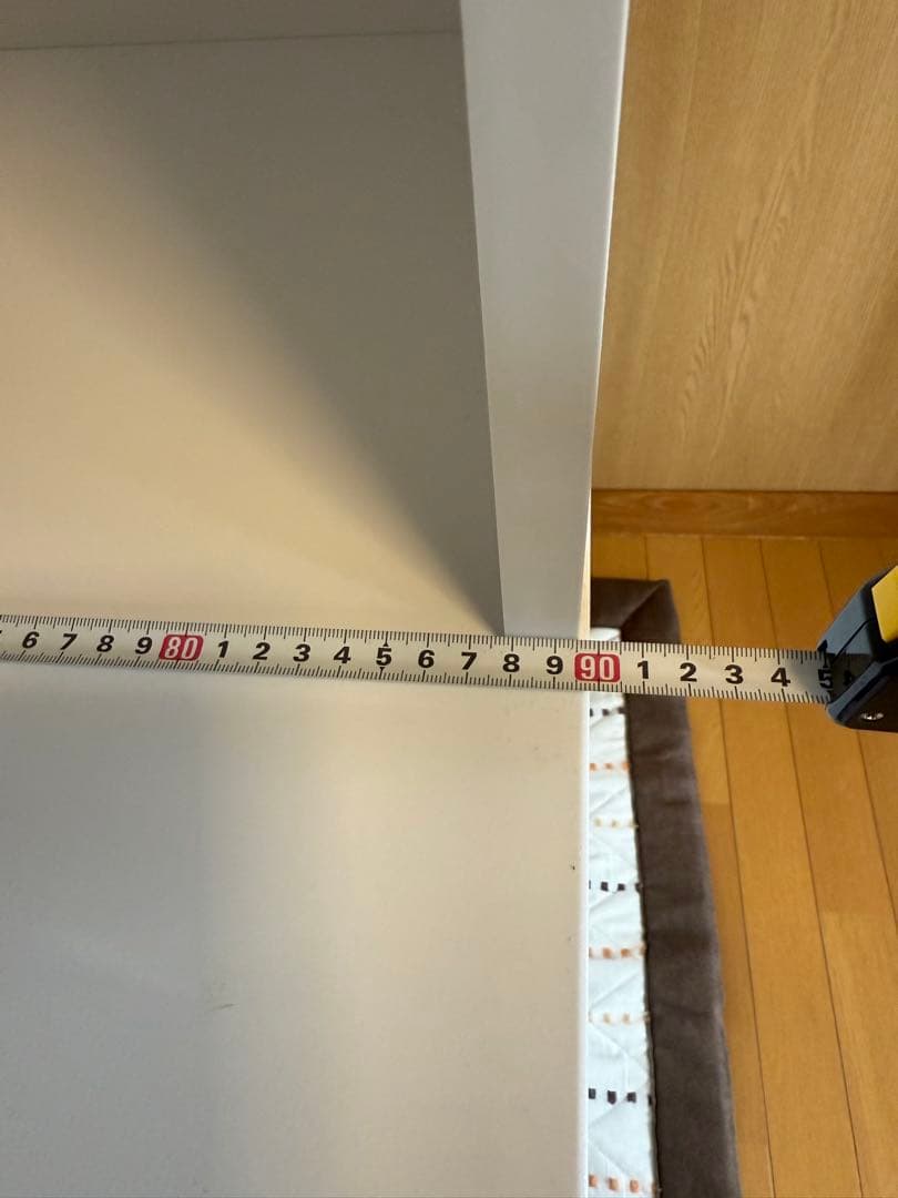 ホワイト食器棚 ガラス扉付き 中型