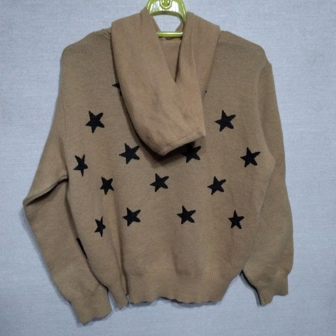 archivio フード付きニットセーター ベージュ