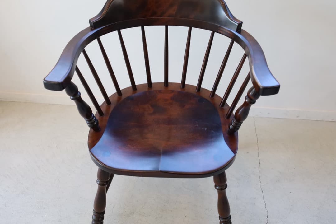 松本民藝家具　松本民芸　キャプテンチェア　木製アームチェア ダークブラウン