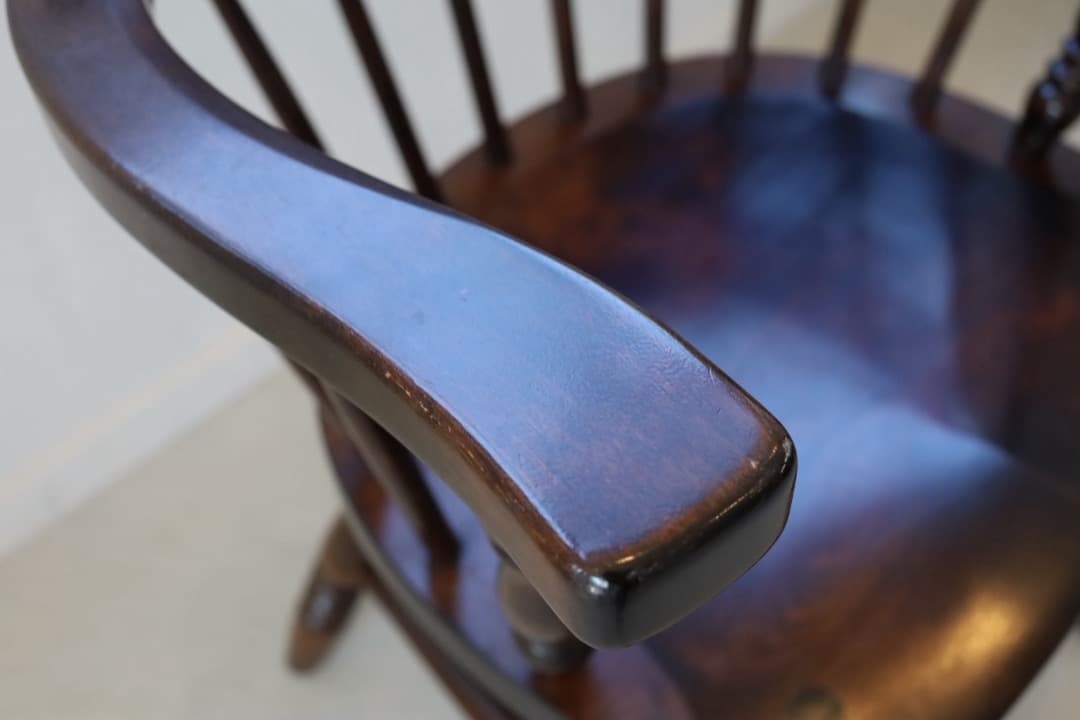 松本民藝家具　松本民芸　キャプテンチェア　木製アームチェア ダークブラウン