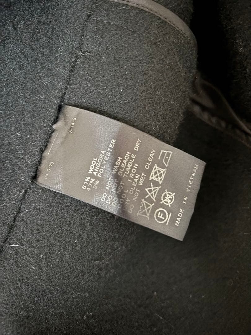 ドゥーズィエムクラス ウールアンゴラリバーコート＊黒