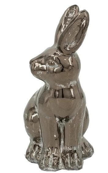 ウサギ 兎 置物 オブジェ シルバー テラコッタ モダン 85662RB