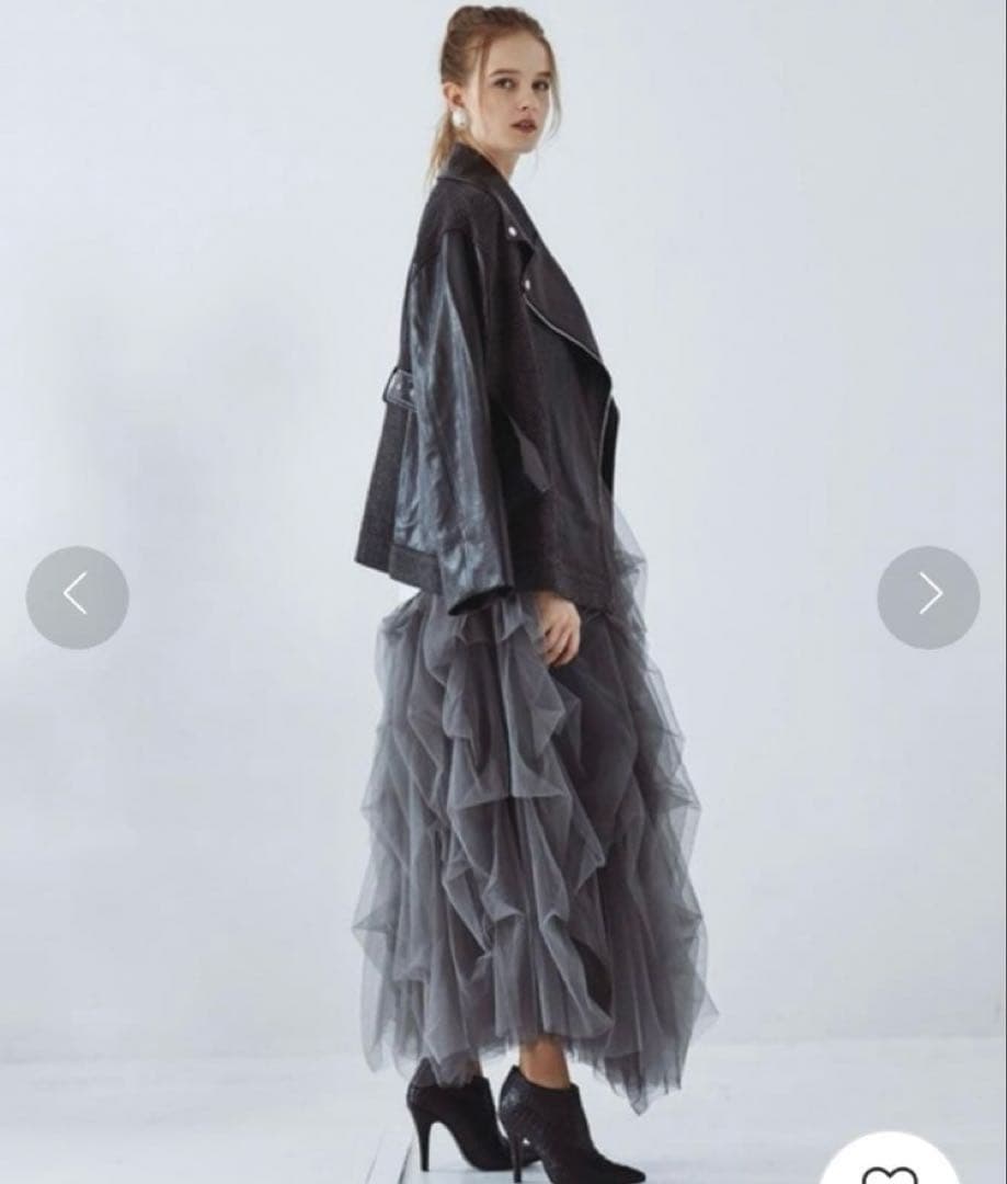 LA BELLE ETUDE 異素材切替ライダースレザージャケット