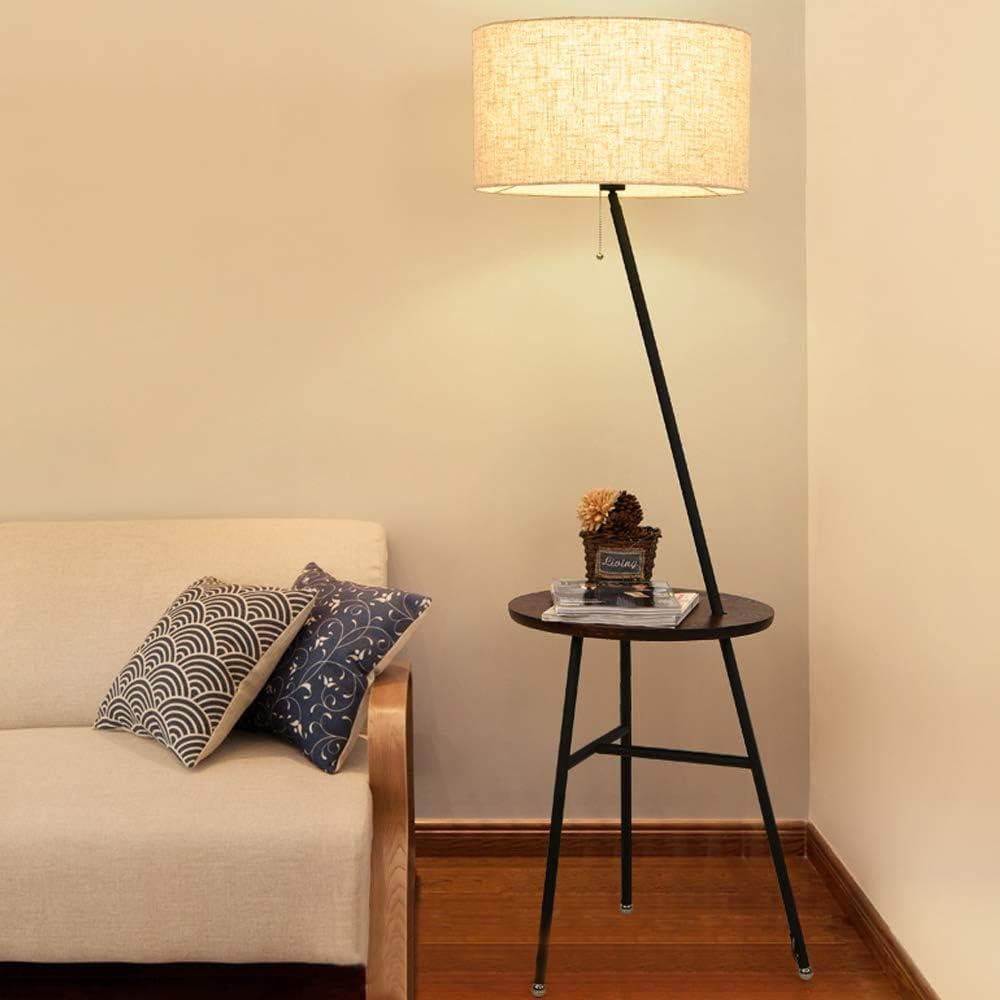 訳あり●USB2口付●テーブル付 フロアライト 北欧風 間接照明 サイドテーブル