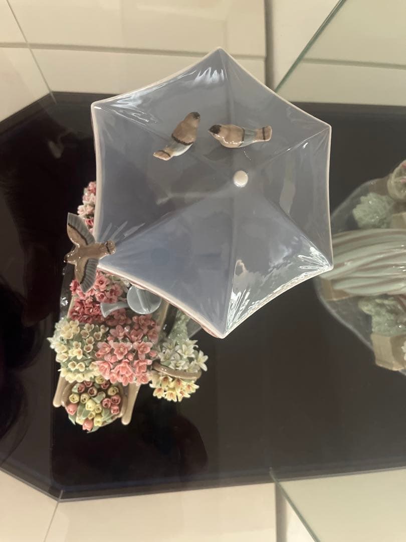 【極美品・超希少】LLADRO 「公園通りの花屋さん」公式ガラスケース・木製台座