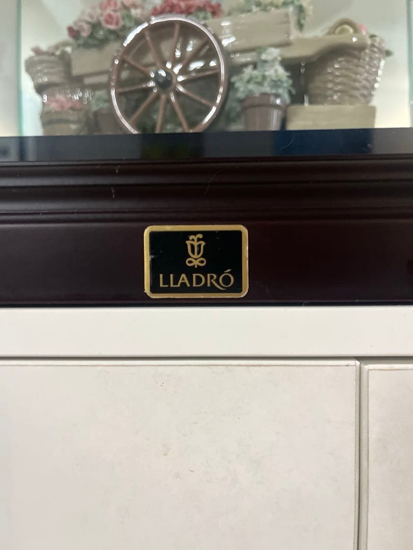【極美品・超希少】LLADRO 「公園通りの花屋さん」公式ガラスケース・木製台座