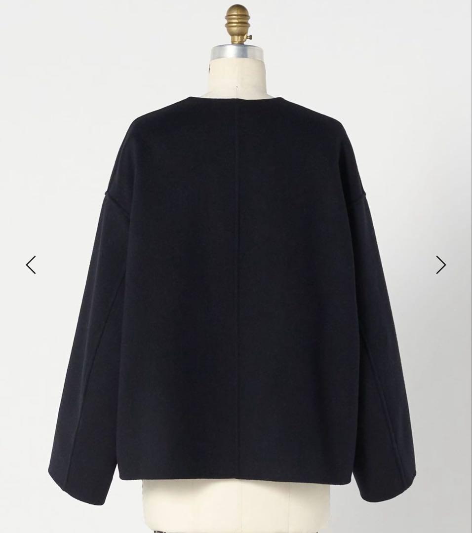 新品未使用　今季　DRAWER ビーバーケヌキノーカラージャケット